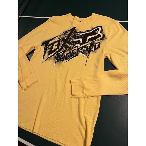 FOX Racing Riders Co Motorcycle Long Sleeve Waffle Thermal Shirt LARGE - Picture 3 of 7